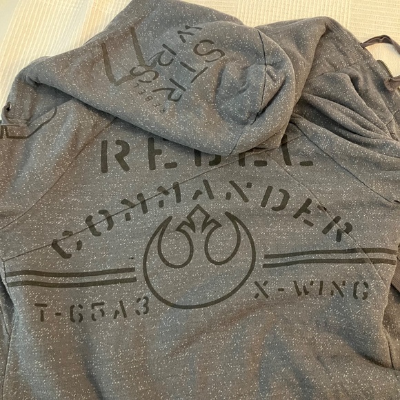 Star Wars Rebel Commander X Wing Sherpa Lined Zip Up Hoodie Disney Store - Picture 8 of 8